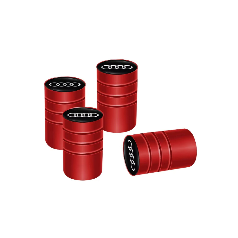 (A ) 4Pcs 3D Metal Tire Valve Caps Car Tyre Air Stems Cover For Audi Sline A3 A1 A4 B8 B7 A6 C7 A5 A7 A8 B9 B6 C6 Q2 Q3 Q5 Q7 Q8 Tt Red 6911793238553