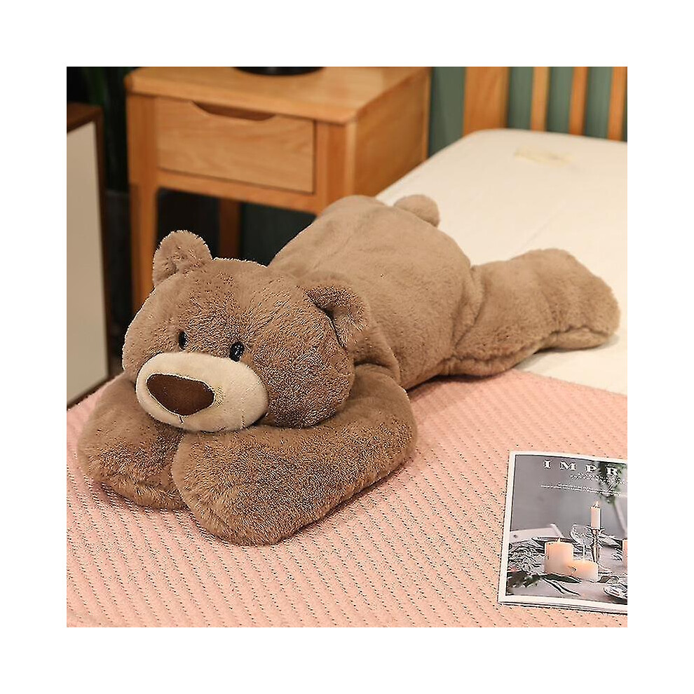 (brown bear, 50cm) Weighted Anxiety Dinosaur Plush Toy Row Pillow Cute Dinosaur Stuffed Animals Doll For Boys Girls Gift