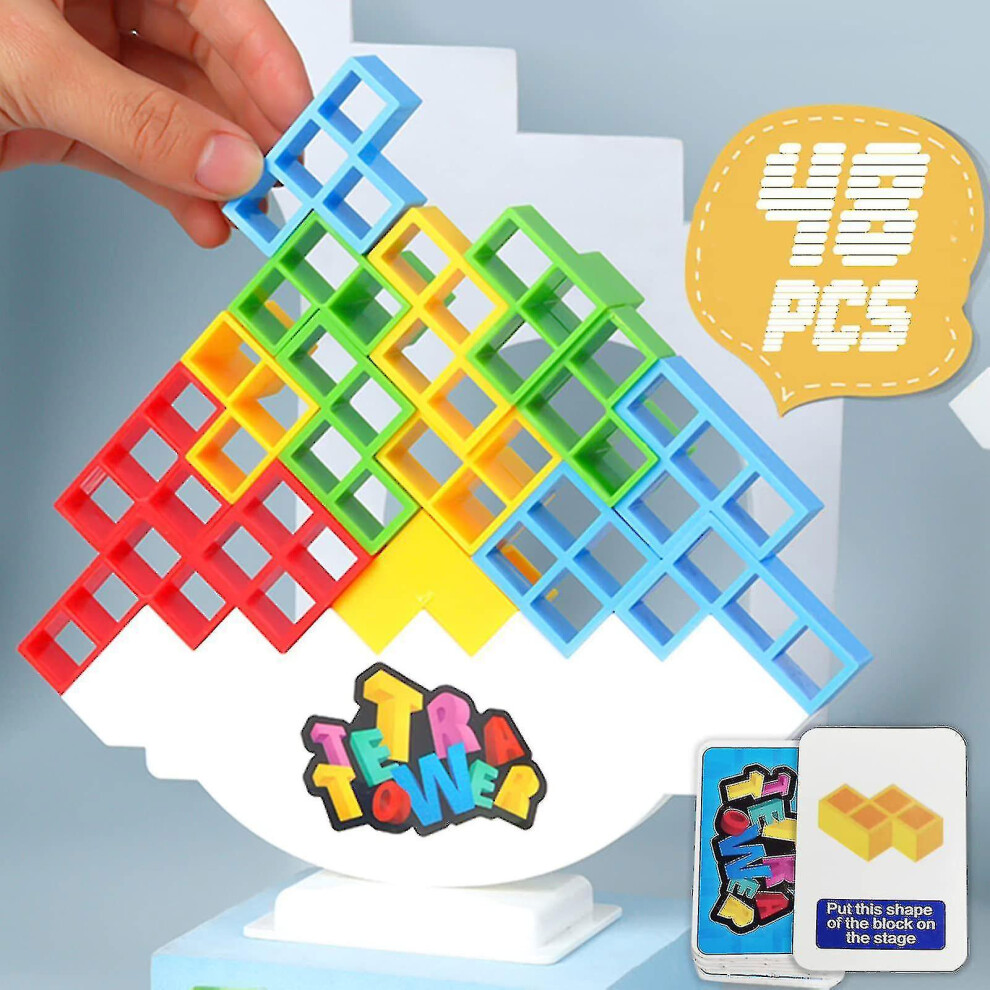 48 Pcs Tetra Tower Balance Stacking Blocks Game-image-OPC-PFWWBWW-NEW