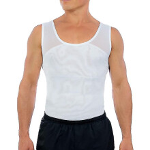 (white, XXL) Men's Chest Compression Shirt To Hide Gynecomastia Moobs