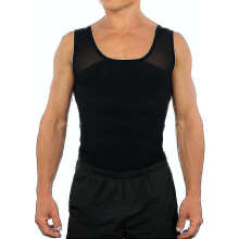 (balck, XL) Men's Chest Compression Shirt To Hide Gynecomastia Moobs