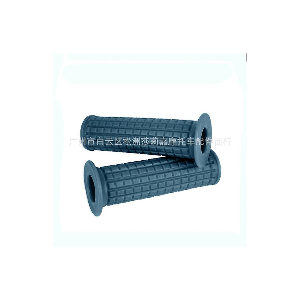 (Blue) 22Mm 24Mm Motorcycle Vintage Handle Grips Universal Rubber Handlebar Scooter Grips Hand Grip Classic Cafe Racer Bobber Custom Blue 9372166251338