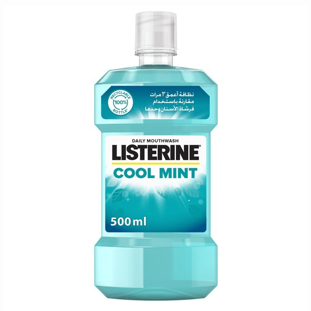 LISTERINE Cool Mint Mouthwash 500 ml Bottle liquid