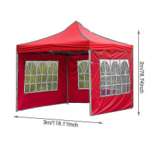 (Red) Garden Heavy Duty Oxford Gazebo Party Tent Wedding Canopy Foldable Waterproof Outdoor Canopy Tent