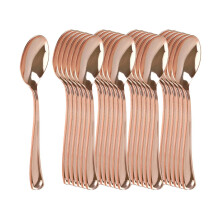 (rose gold, Spoon) Yhsqv-25pcs Plastic Spoon Cutlery Set Minimalist Disposable Tableware Set Dinnerware Set For Party
