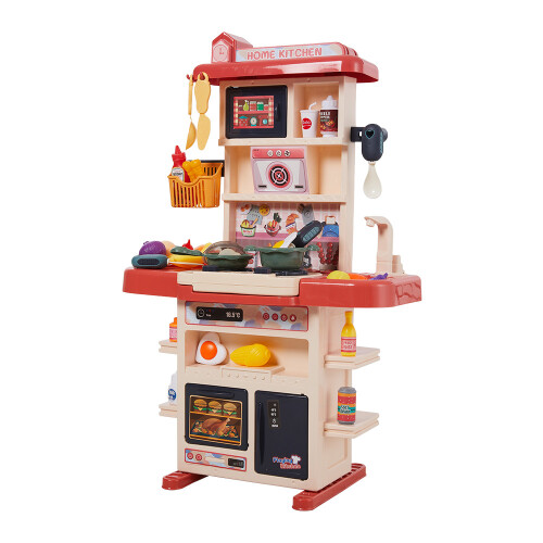 Living And Home (Red) 43Pcs Kid's Kitchen Playset Chef Pretend Toy Table