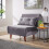 Home Source (Grey - Single) Morella Velvet Single / Double Folding Sofa Bed 1