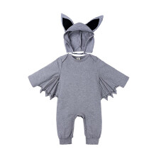 (Light Gray, 12-18 Months) Baby One-piece Batman Romper Halloween Cosplay Costume Jumpsuit Hat Outfits Set Fancy Dress 3-24 Months