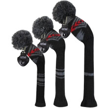 (Maya Grey Red Black) Scott Edward Golf Club Head Cover 3 Piece Set Perfect For Driver (460cc) Fairway Wood And Hybrid (ut) Golf Bag Changes Zhexin