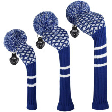 (Blue and white mesh design) Scott Edward Golf Club Head Cover 3 Piece Set Perfect For Driver (460cc) Fairway Wood And Hybrid (ut) Golf Bag Changes Zhexin