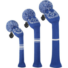 (Crown Pattern Navy) Scott Edward Golf Club Head Cover 3 Piece Set Perfect For Driver (460cc) Fairway Wood And Hybrid (ut) Golf Bag Changes Zhexin