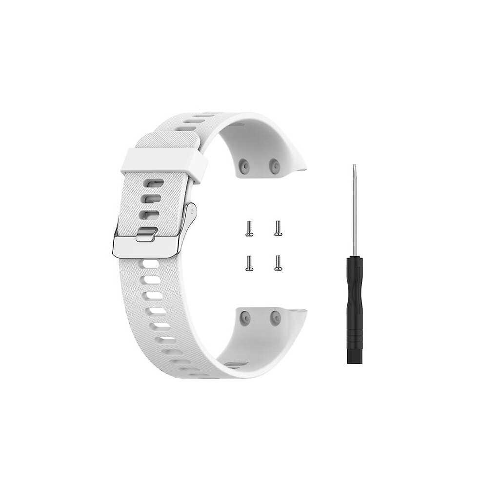 (White) Strap And Tool For Garmin Forerunner 35 Durable Watch Wristband Silicone Band White 9372166261993