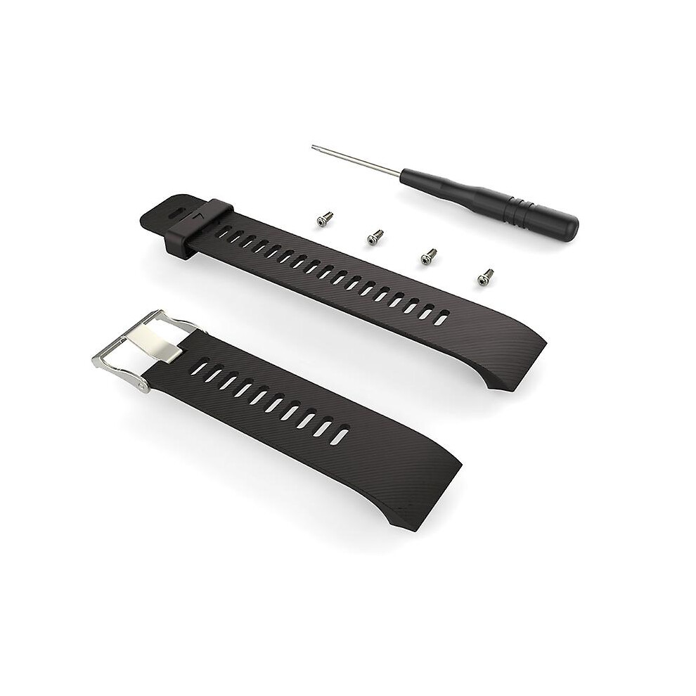 (Black) Strap And Tool For Garmin Forerunner 35 Durable Watch Wristband Silicone Band Black 9372166262006