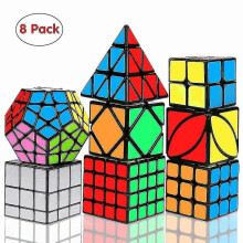 Speed Cube Set, Magic Cube Bundle 2x2 3x3 4x4 Pyramid - Toy Puzzles Cube For Kids And Adults Set Of 8