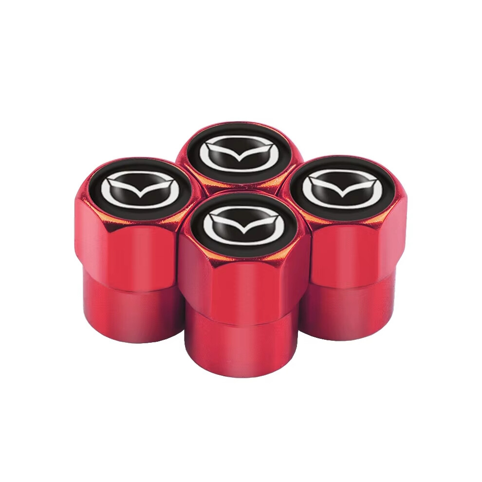 (Red) 4Pcs Car Wheel Tire Valve Caps Stem Case With Logo Auto Styling For Mazda 2 3 6 5 Axela Atenza Cx 5 Cx3 323 Emblems Accessories Red 6922025527406