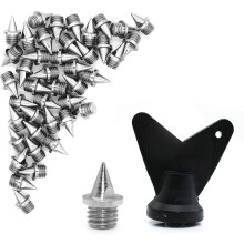 42 Pieces Steel Spikes Track Shoe Spikes,1/4 Inch Shoe Spikes Replacement With Spike Wrench For Sports Running Track And Cross Country
