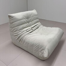 (Single seat, Beige) Togo sofa, stylish recliner, lazy sofa, suitable for bedroom, living room, game room, no installation required
