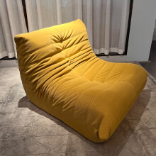 (Single seat, Yellow) Togo sofa, stylish recliner, lazy sofa, suitable for bedroom, living room, game room, no installation required