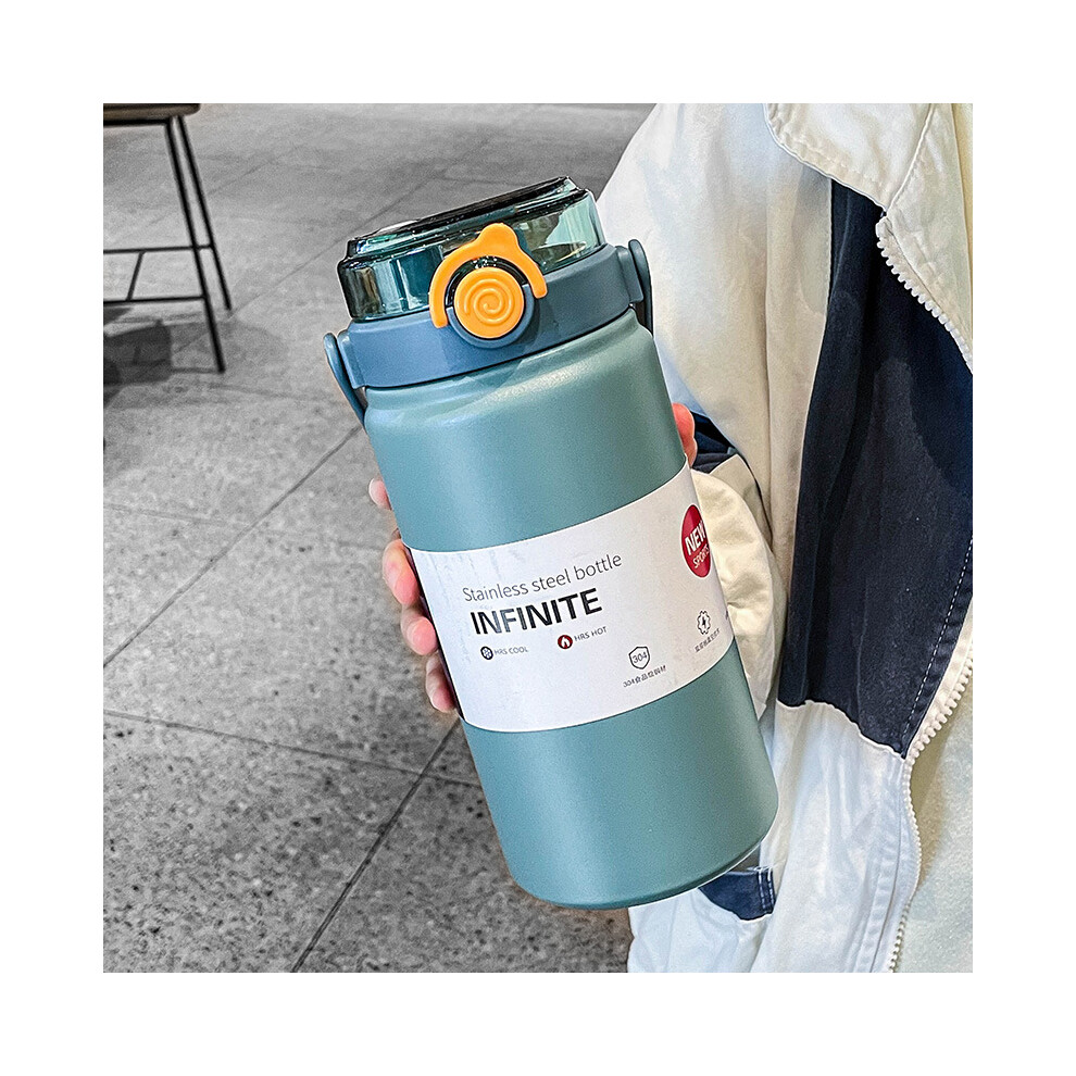 (1000ml blue) 1L Stainless Steel Thermos Cup 316 Large Capacity Double Sippy Thermos Bottle with Straw Portable High Quality Thermos Kettle-image-OPC-PFWWPXR-NEW