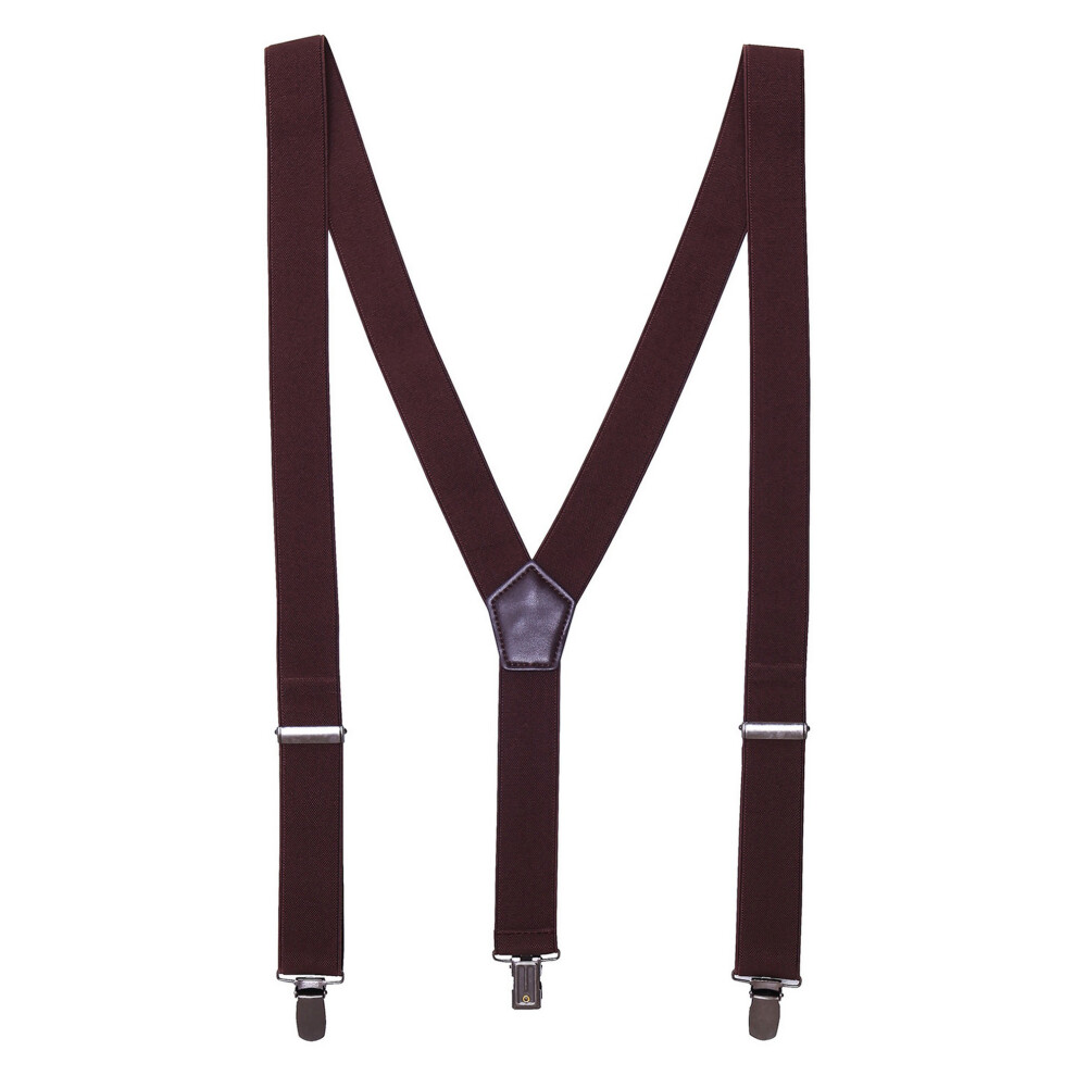 (One Size, Brown) Premier Clip-On Trouser Braces