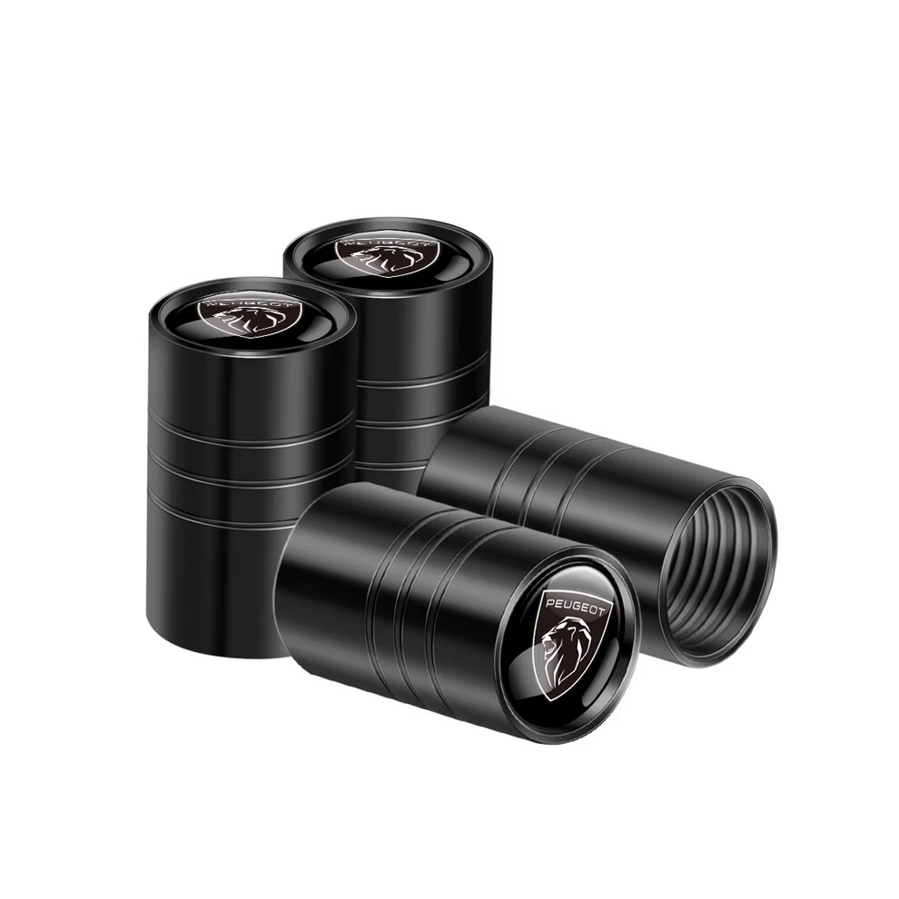 (B-new Peugeot-black) 4pcs Car Styling Metal Wheel Tire Valve Air Stem Cap Covers For Peugeot 208 2012~2018 308 2014~2021 2008 3008 107 106 406-image-OPC-PFWWQCG-NEW