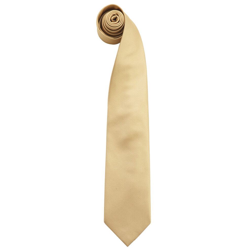 (One Size, Gold) Premier Mens Fashion ”Colours” Work Clip On Tie (Pack of 2)