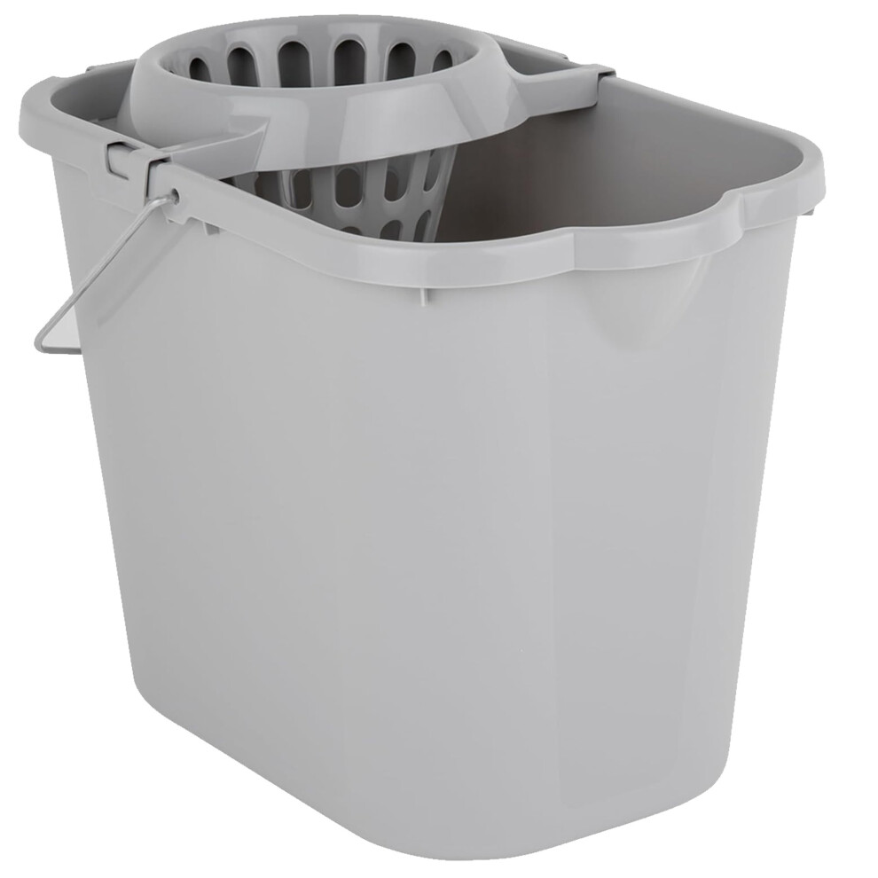 1 X 12L Mop Bucket & Wringer Multi Surface Plastic Bucket With Handle