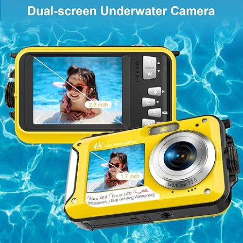 (yellow) Double screen 16X 32GB waterproof digital camera 2