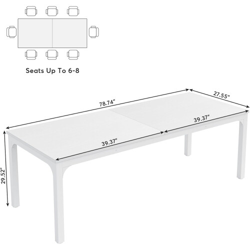 Tribesigns Tribesigns Computer Desk 200x70x75cm, Double PC Office Table, White 2