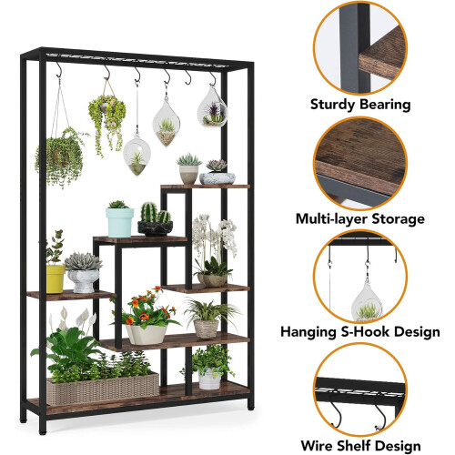 Tribesigns Tribesigns Flower Stand 5 ripiani per piante con 10 ganci a S 2