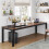 Tribesigns Tribesigns Computer Desk 200x70x75cm, Double PC Office Table, Brown 5