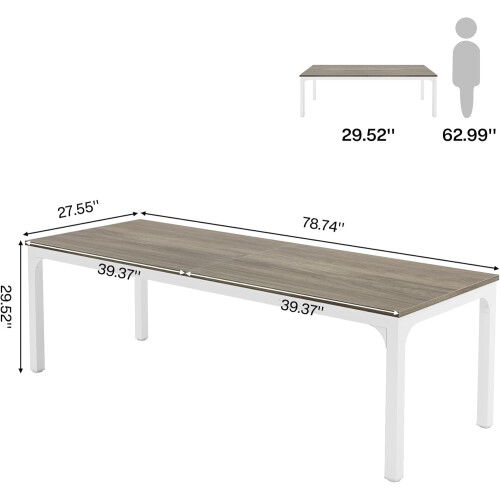 Tribesigns Tribesigns Computer Desk 200x70x75cm, Double PC Office Table 2