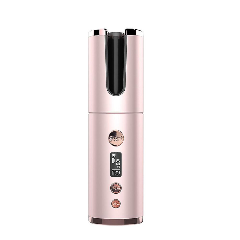 (pink) Rechargeable Curling Iron, Electric Perm, Thermal Conductivity Material Is Tourmaline Ceramic