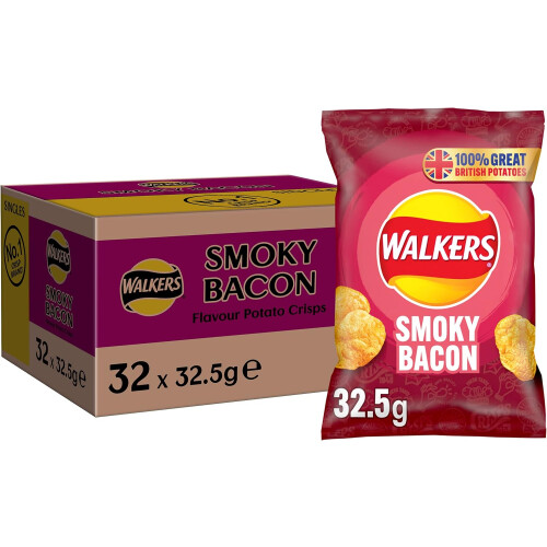Walkers Walkers Smoky Bacon Crisps 32 x 32.5g