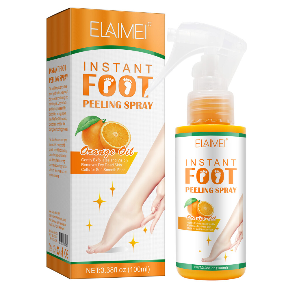 Closkye Orange ((Orange)) Foot Exfoliating Spray Gently Exfoliates Dead Skin, Cleans, Deodorizes And Removes Calluses