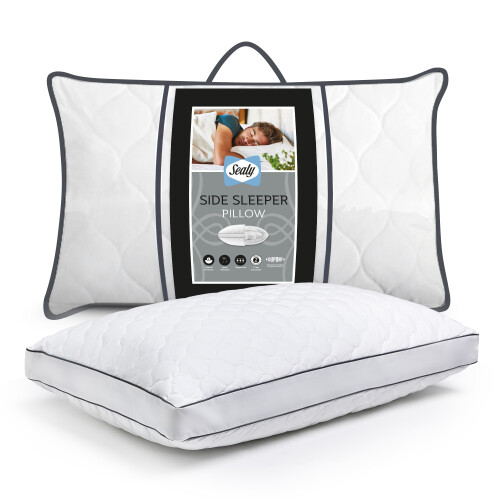 Sealy Sealy Side Sleeper Pillow, Medium Support Hypoallergenic, Cotton Cover