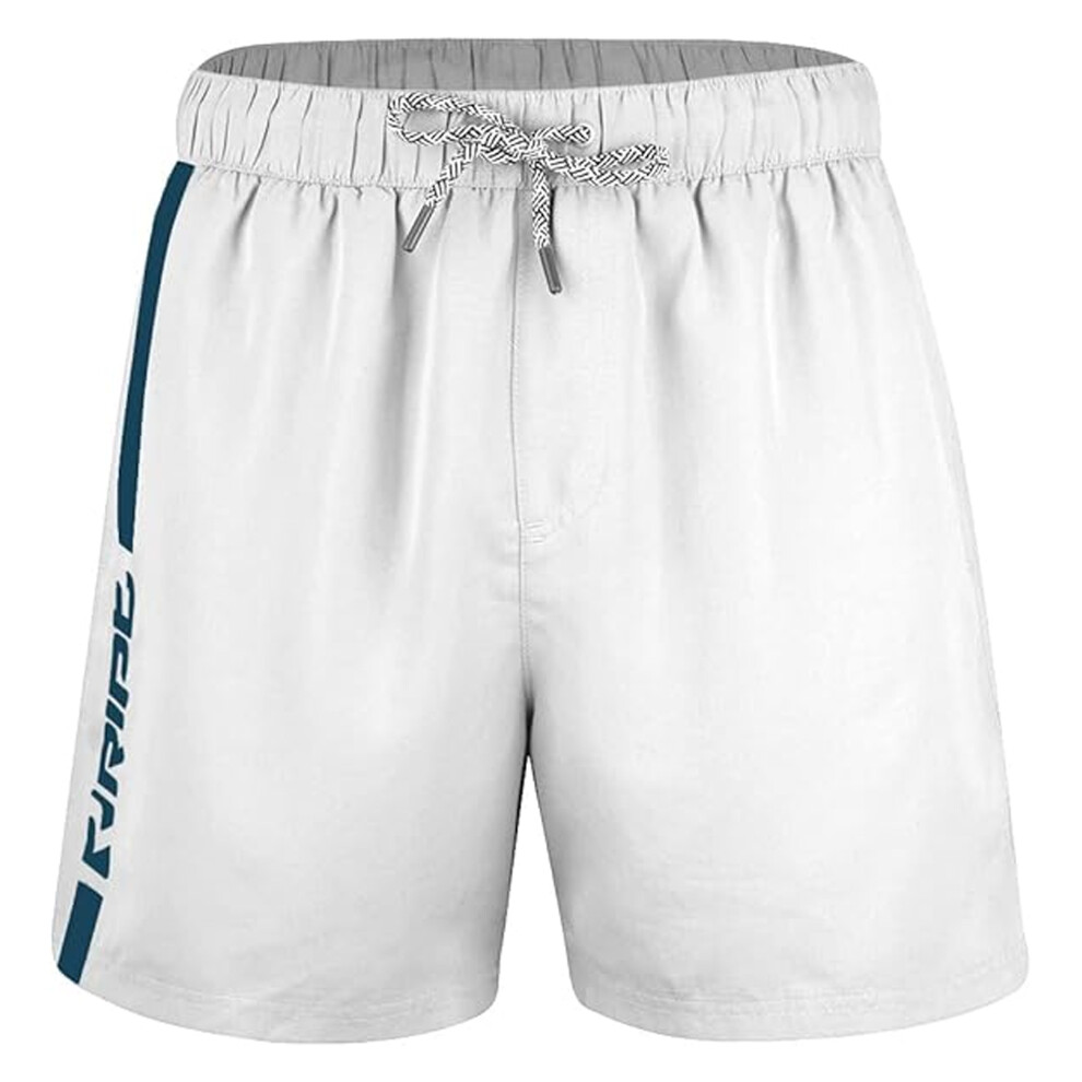 (M, White/Navy) RIPT Essentials Mens Swim Shorts-image-OPC-PFV8GVJ-NEW