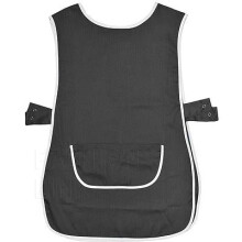 (Black, L) Tabard Apron With Pockets