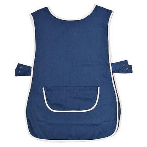 (Navy, M) Tabard Apron With Pockets