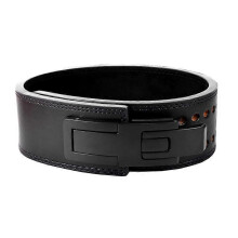 (L(90-105cm), Black) Fitness Strong Belt Squat Training Hard Pull Cowhide Powerlifting Belt Lever Buckle Weightlifting Strength Belt Waist Protector