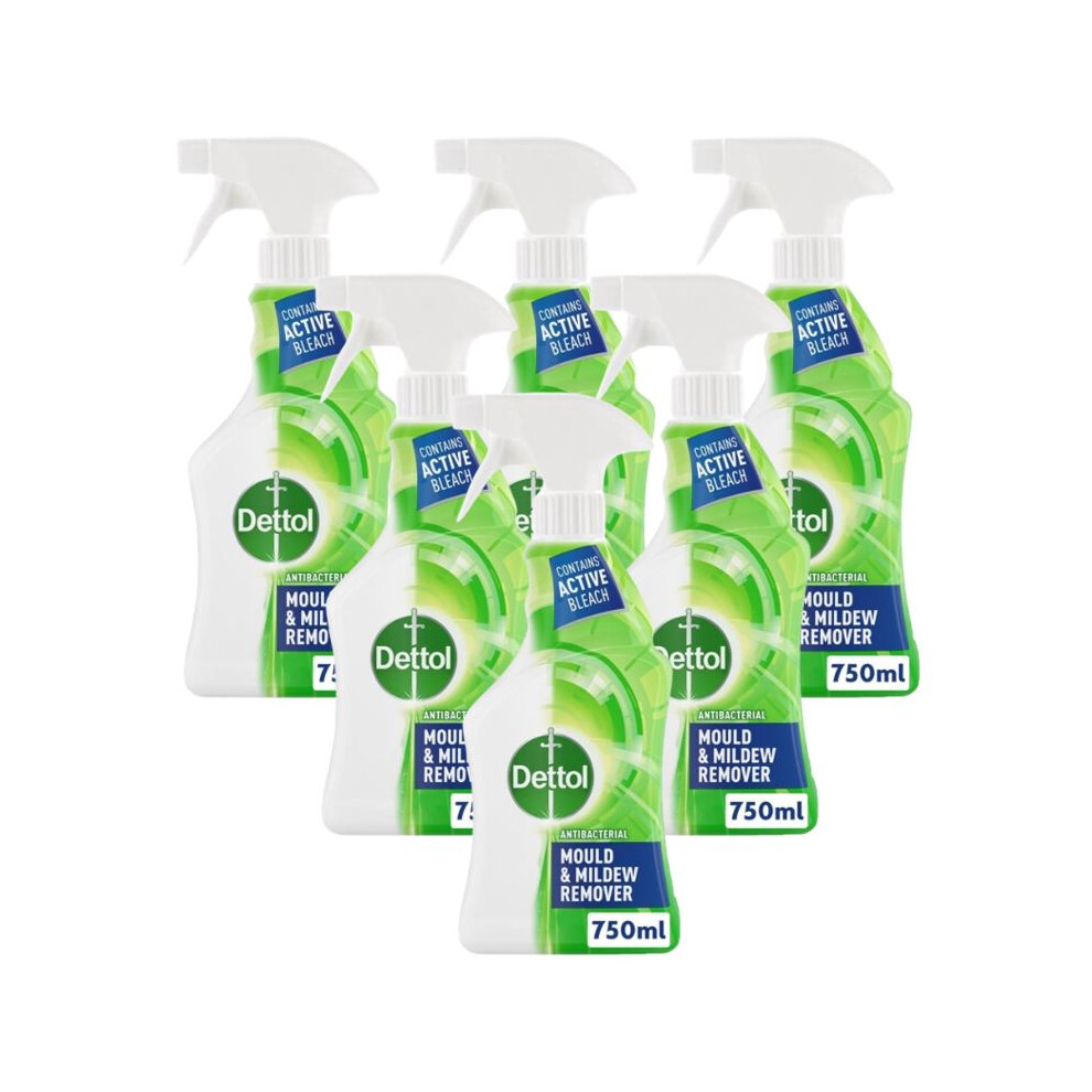 Dettol Mould and Mildew Remover Spray, 750 ml, Pack of 6 (Packaging May Vary)