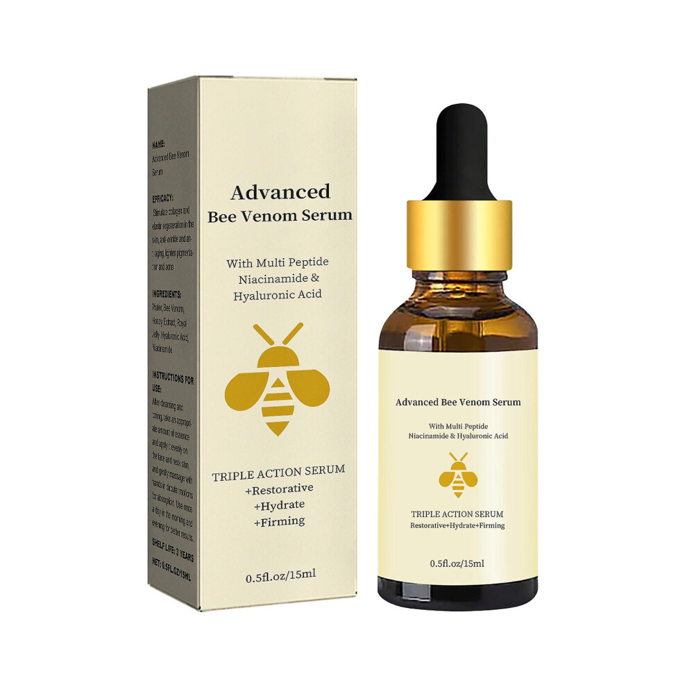 (1pc) Bee Venom Anti Aging Serum, Dark Spot Remover For Face, Moisturizing And Deep Wrinkle Treatment Hyaluronic Acid 15ml