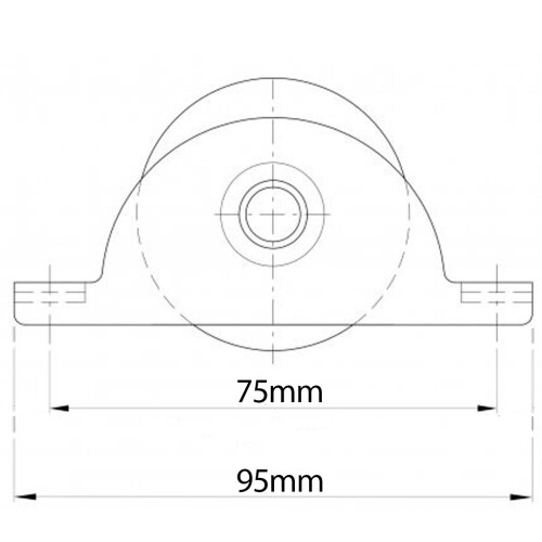 50mm Round groove wheel in support bracket 2