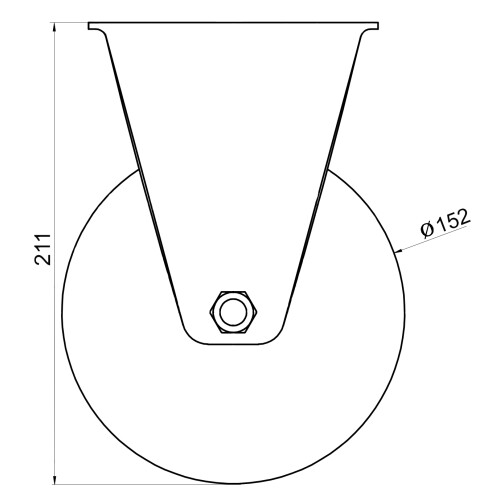Parnells 152mm 6" roulette caoutchouc noir fixe forte capacité 660kg, jeu de 2 2