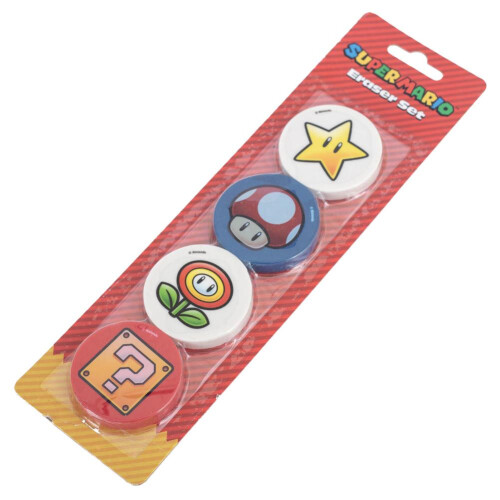 Super Mario Super Mario 4pk Eraser Set 2