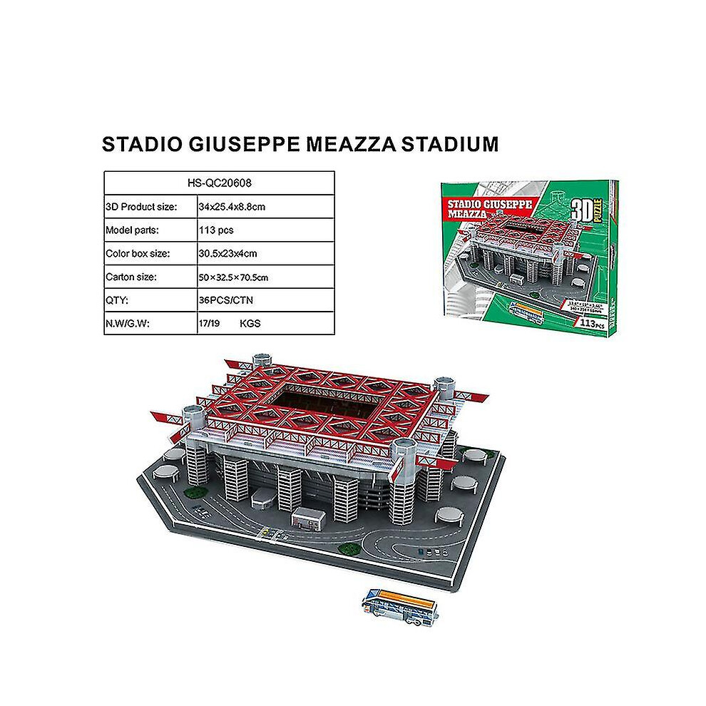 (San Siro) Classic Jigsaw Diy 3d Puzzle World Football Stadium Assembled Building Model-image-OPC-PFWX22C-NEW