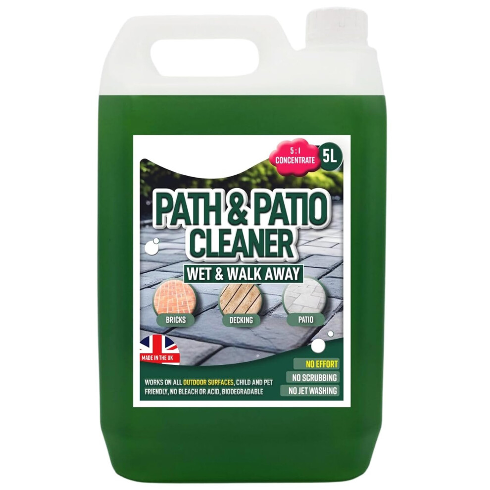 1 x 5 Litre Patio, Path & Driveway Cleaning Solution Removes Stains