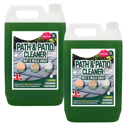 2 x 5 Litre Patio, Path & Driveway Cleaning Solution Removes Stains