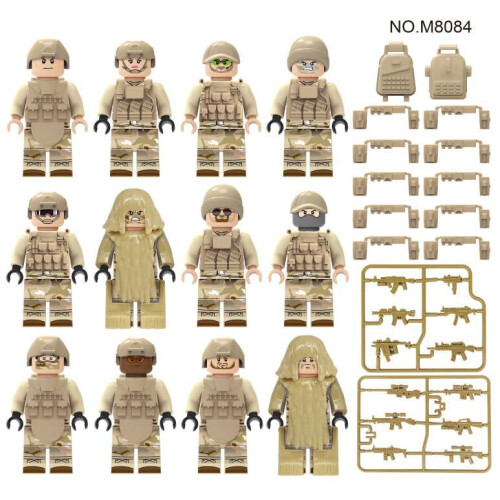 (12pcs-D) 12pcs Counter Terrorism Special Forces Minifigures