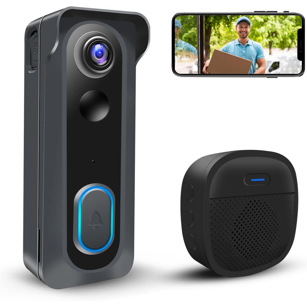 Wireless Video Doorbell Camera With Chime, Smart Wifi Door Bells 5051501548398